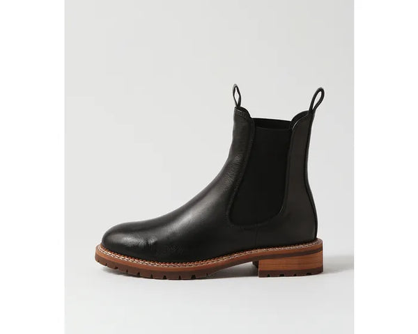 Mollini | Roccom Black Natural Leather Ankle Boots