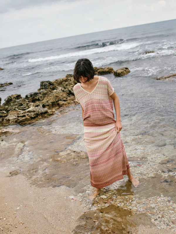 Mos Mosh | Hopi Plain Knit Skirt | Powder Pink