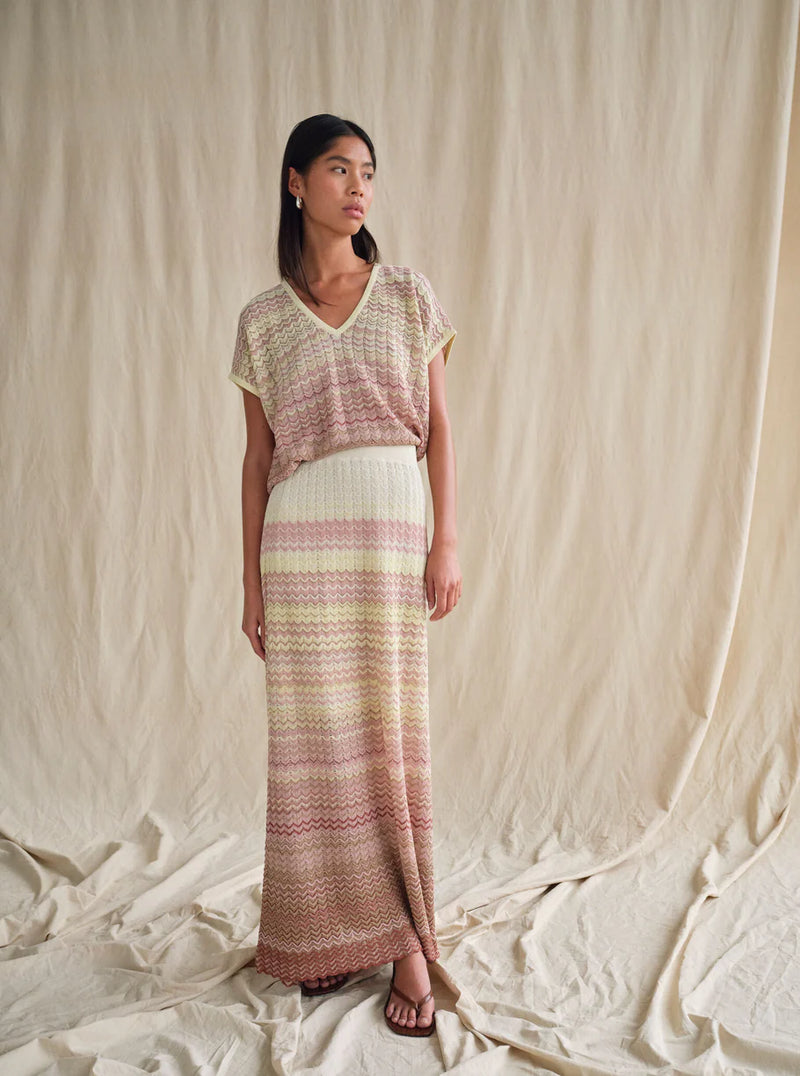 Mos Mosh | Hopi Plain Knit Skirt | Powder Pink