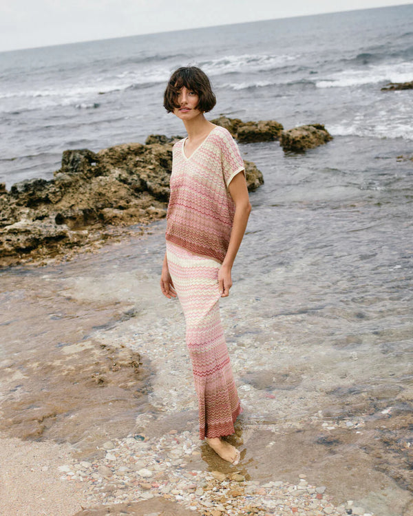 Mos Mosh | Hopi Plain Knit Skirt | Powder Pink