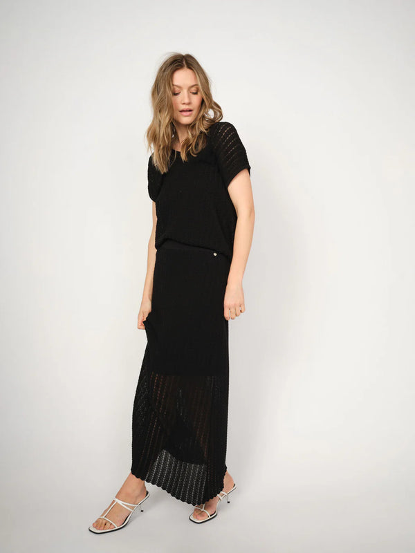 Mos Mosh | Hopi Plain Knit Skirt | Black