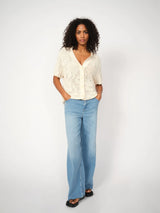 Mos Mosh | Une Flower Knit Cardigan | Ecru