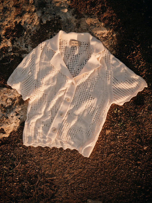 Mos Mosh | Une Flower Knit Cardigan | Ecru