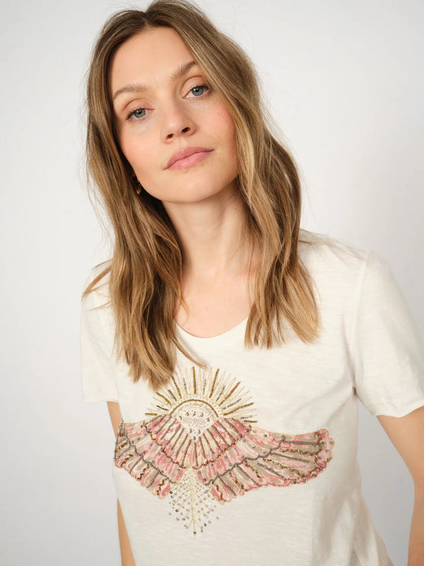Mos Mosh | Nadine Deco T-shirt | Powder Pink