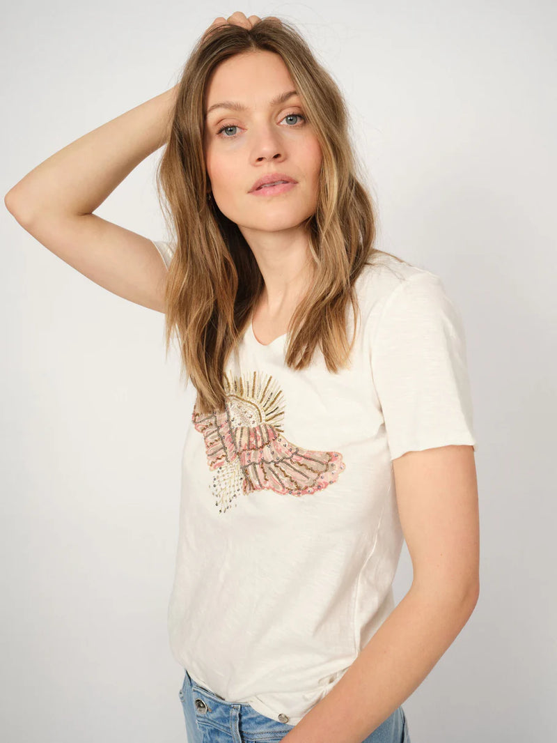 Mos Mosh | Nadine Deco T-shirt | Powder Pink