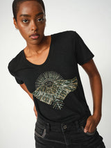 Mos Mosh | Nadine Deco T-shirt | Black