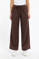 365 Days | Perry Linen Drawcord Pant | Chocolate