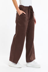 365 Days | Perry Linen Drawcord Pant | Chocolate