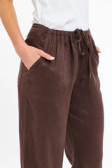 365 Days | Perry Linen Drawcord Pant | Chocolate