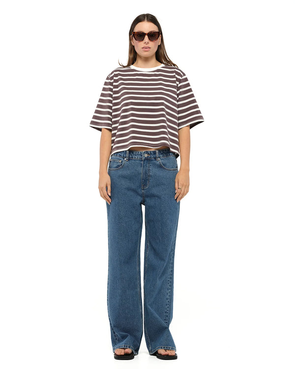 JACANDMOOKI |  KAIA T-SHIRT |  dark chocolate stripe