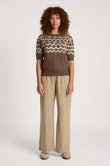 eb+ive | Maasai Knit Top | Cocoa/Dune