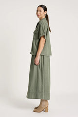 eb+ive | Bodhi Denim Shirt | Olive