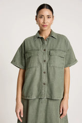 eb+ive | Bodhi Denim Shirt | Olive