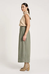 eb+ive | Bodhi Denim Skirt | Olive