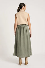 eb+ive | Bodhi Denim Skirt | Olive
