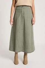 eb+ive | Bodhi Denim Skirt | Olive