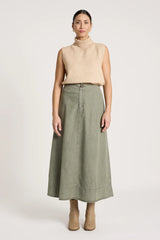 eb+ive | Bodhi Denim Skirt | Olive