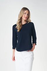 Goondiwindi Cotton | Classic Cotton 3/4 Sleeve Tee | Navy