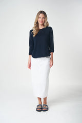 Goondiwindi Cotton | Classic Cotton 3/4 Sleeve Tee | Navy