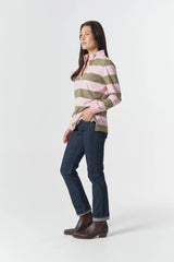 Goondiwindi | Zip Cotton Rugby | Pink A Boo/Sage