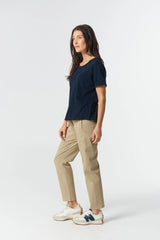Goondiwindi Cotton | Everyday Cotton Roll Cuff Tee | Dark Navy