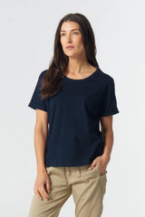 Goondiwindi Cotton | Everyday Cotton Roll Cuff Tee | Dark Navy