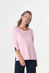 Goondiwindi | Track Cotton Tee | Fairytale Pink/White