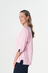 Goondiwindi | Track Cotton Tee | Fairytale Pink/White