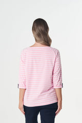 Goondiwindi | Track Cotton Tee | Fairytale Pink/White