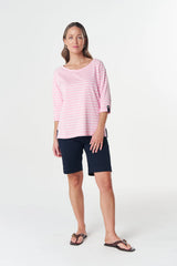 Goondiwindi | Track Cotton Tee | Fairytale Pink/White