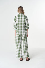 Goondiwindi Cotton | 3/4 Sleeve Linen Shirt | Cedar Green