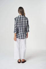 Goondiwindi Cotton | 3/4 Sleeve Linen Shirt | Dark Navy