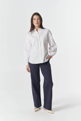 Goondiwindi | Misty Ladder Detail Cotton Blouse | White
