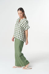 Goondiwindi Cotton | Honey Linen Blouse | Cedar Green