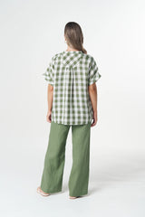 Goondiwindi Cotton | Honey Linen Blouse | Cedar Green