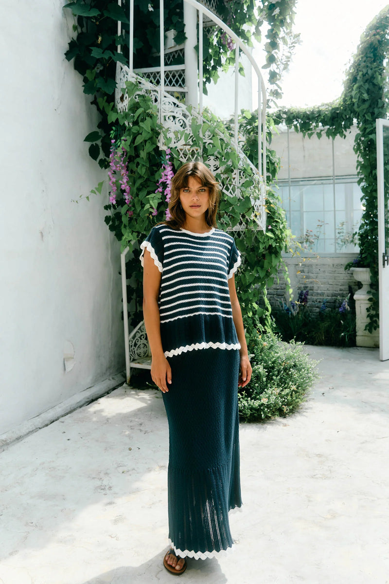 isle of mine | Ida Knit Skirt | Navy
