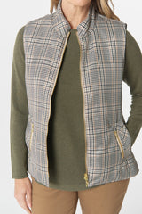 Goondiwindi | Heritage Quilted Vest | Travertine Micro Check