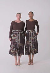 OnceWas  | Rhiannon Viscose Nylon Sheer Knit Top | Mocha