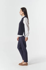 Goondiwindi Cotton | Amber Merino Cotton Knit Vest | Dark Navy
