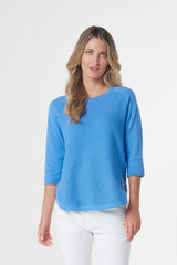Goondiwindi Cotton | Sorbet 3/4 Sleeve Raglan Knit | Azure Blue