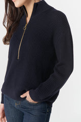 Goondiwindi Cotton | Jillaroo ½ Zip Merino Cotton Jumper | Navy