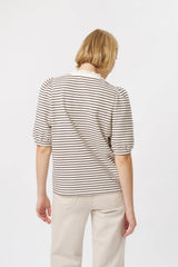 Kireina | Jacqueline Top | White w/Brown Stripe