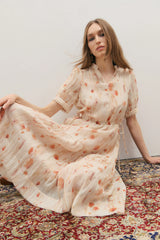 MAEVARII | Apricity Tiered Midi Dress | Peaches & Cream
