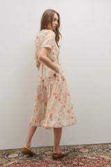 MAEVARII | Apricity Tiered Midi Dress | Peaches & Cream