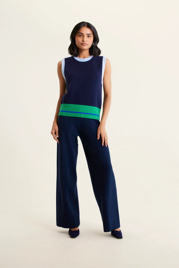 Alessandra | Lexington Merino Cashmere Vest | Navy