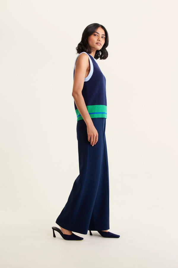 Alessandra | Lexington Merino Cashmere Vest | Navy