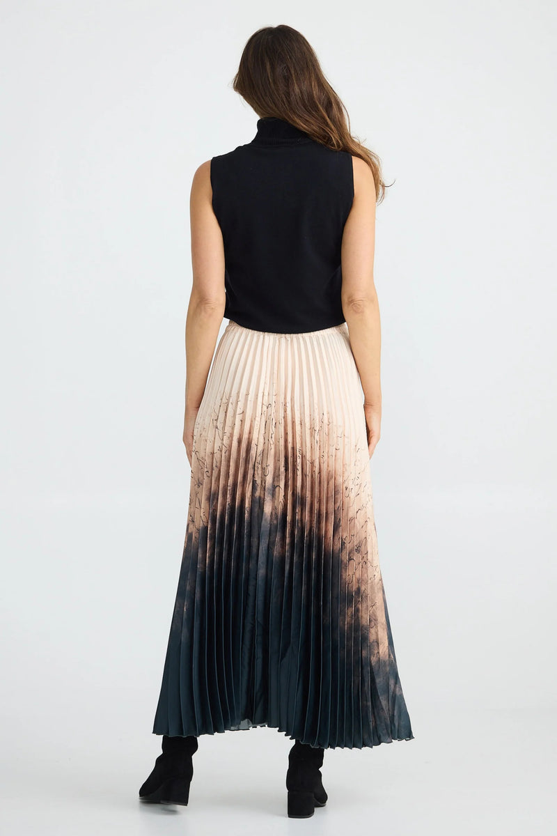Brave & True | Alias Pleated Skirt | Calligraphy