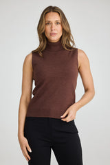 Brave & True | Skye Knit Top | Chocolate Marle