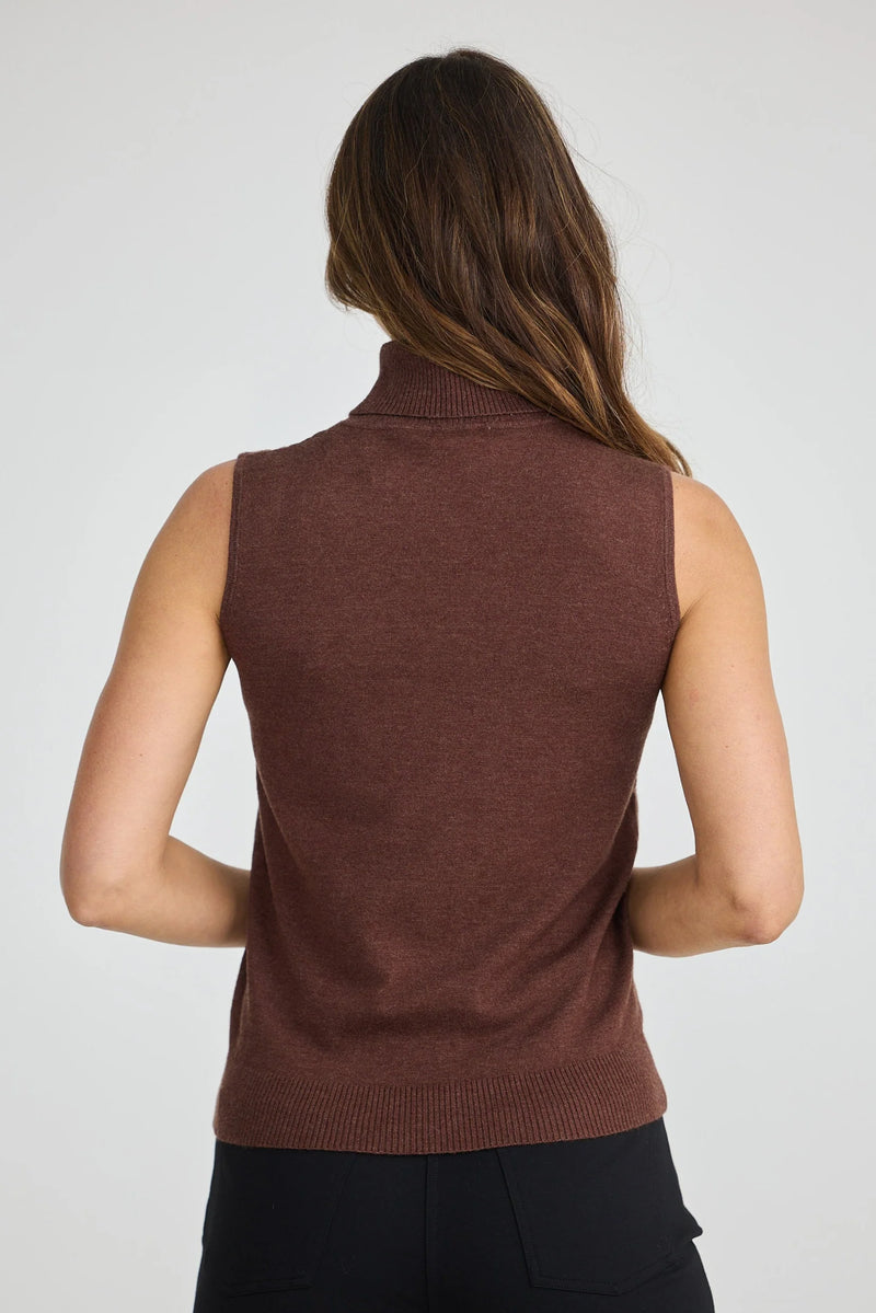 Brave & True | Skye Knit Top | Chocolate Marle