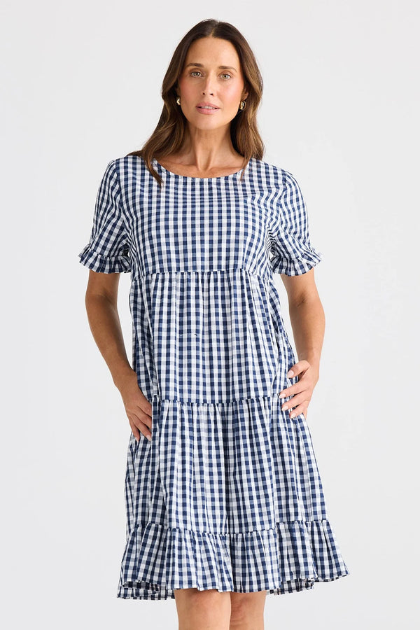 brave+true | Clementine Dress | Navy Gingham